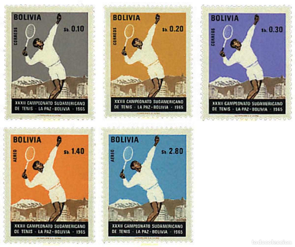 Sellos: 47981 MNH BOLIVIA 1968 32&ordm; CAMPEONATOS SUDAMERICANOS DE TENIS
