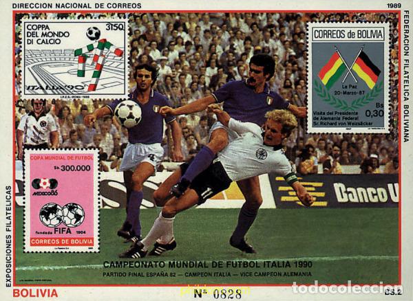 Sellos: 68056 MNH BOLIVIA 1989 COPA DEL MUNDO DE FUTBOL. ITALIA-90