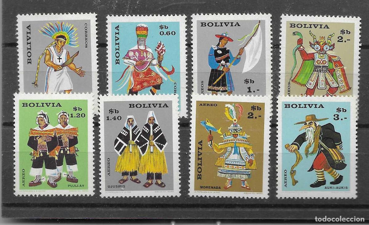 Sellos: Series completas (terrestre y a&eacute;rea) nuevas de Bolivia de 1968. Carnaval