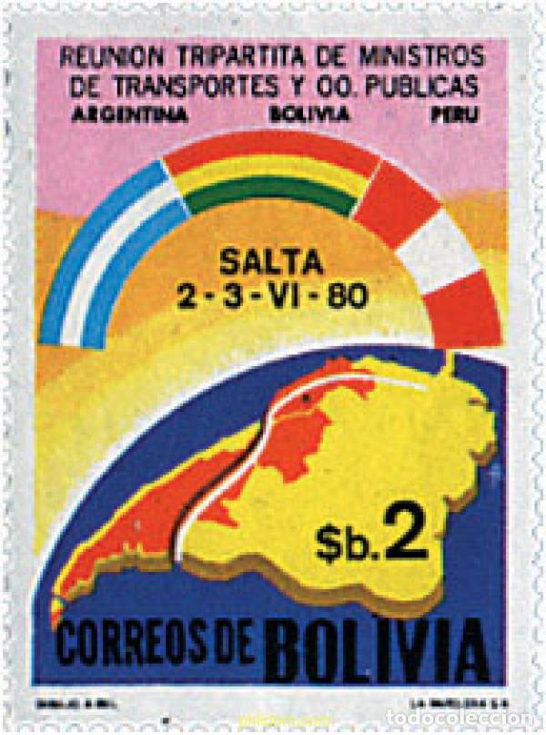 Sellos: 57706 MNH BOLIVIA 1980 REUNION DE MINISTROS DE TRANSPORTES