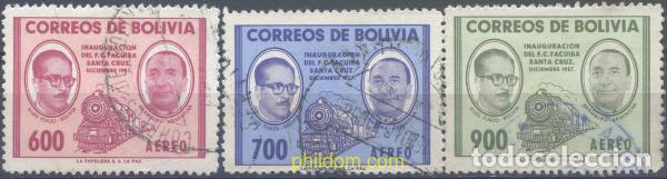 Sellos: 665757 USED BOLIVIA 1957 INAUGURACION DEL FERROCARRIL YACUIBA-SANTA CRUZ
