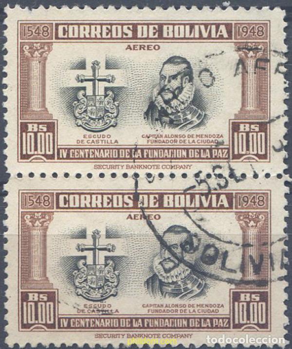 Sellos: 665698 USED BOLIVIA 1951 4 CENTENARIO DE LA FUNDACION DE LA PAZ