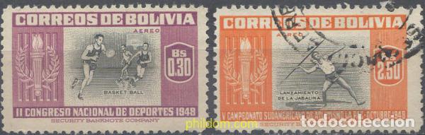 Sellos: 665700 USED BOLIVIA 1951 5&ordm; CAMPEONATO SUDAMERICANO DE ATLETISMO