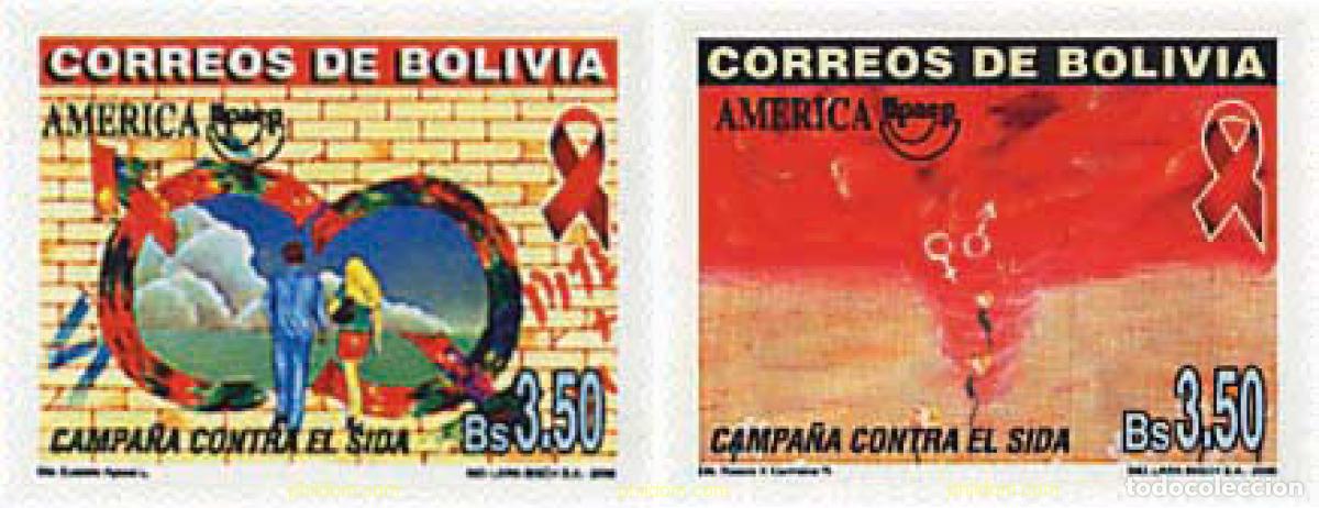 Sellos: 64008 MNH BOLIVIA 2000 AMERICA-UPAEP 2000 - CAMPA&Ntilde;A CONTRA EL SIDA