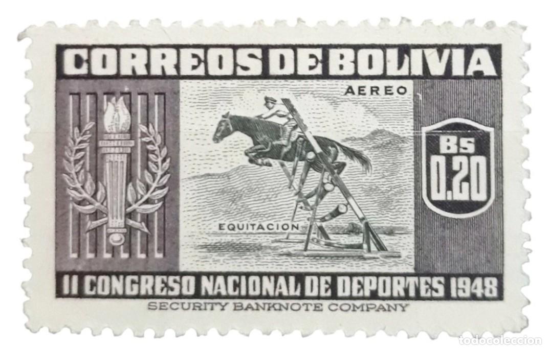 Sellos: BOLIVIA 1951 Deportes. A&eacute;reos. NUEVO - MH *