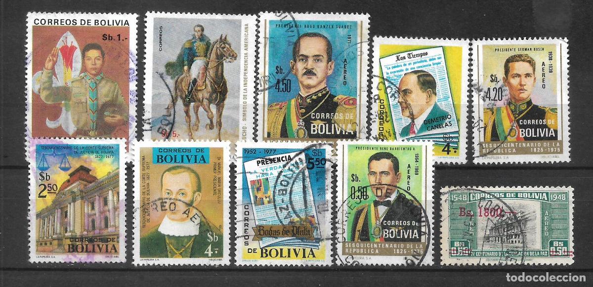 Sellos: bolivia lote 10 sellos usados - 11/20