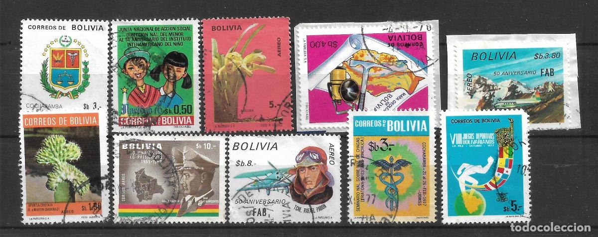 Sellos: bolivia lote 10 sellos usados - 11/21