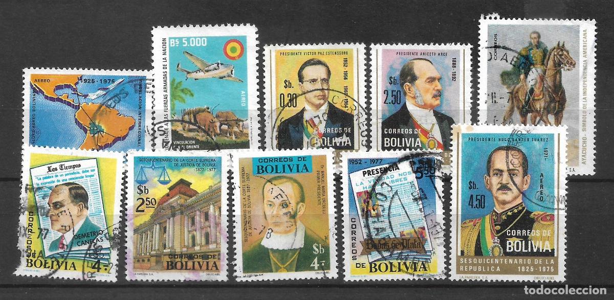 Sellos: bolivia lote 10 sellos usados - 11/21