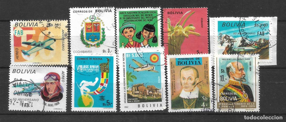 Sellos: bolivia lote 10 sellos usados - 11/22