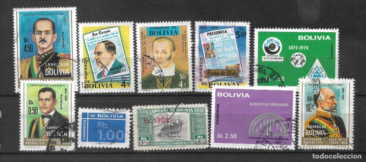 Sellos: bolivia lote 10 sellos usados - 11/22