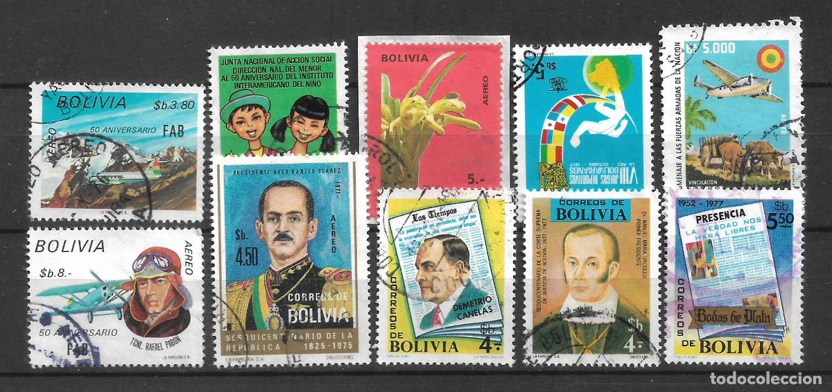 Sellos: bolivia lote 10 sellos usados - 11/22