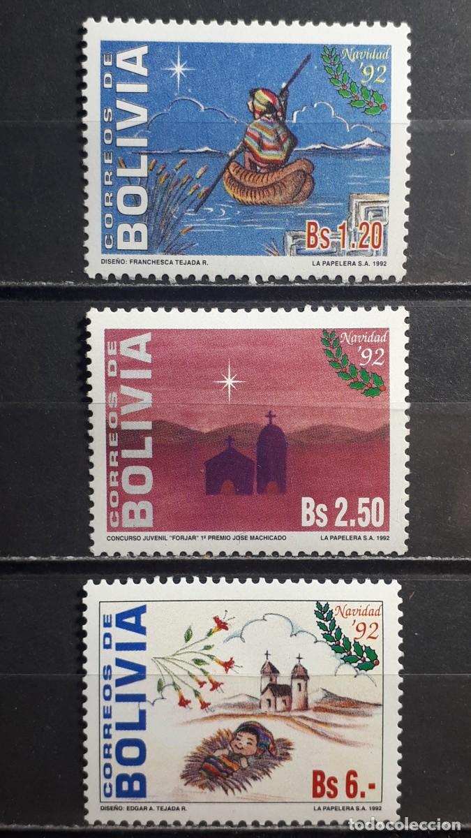 Sellos: BOLIVIA. NAVIDAD. A&Ntilde;O 1992. **. YVERT 811/3