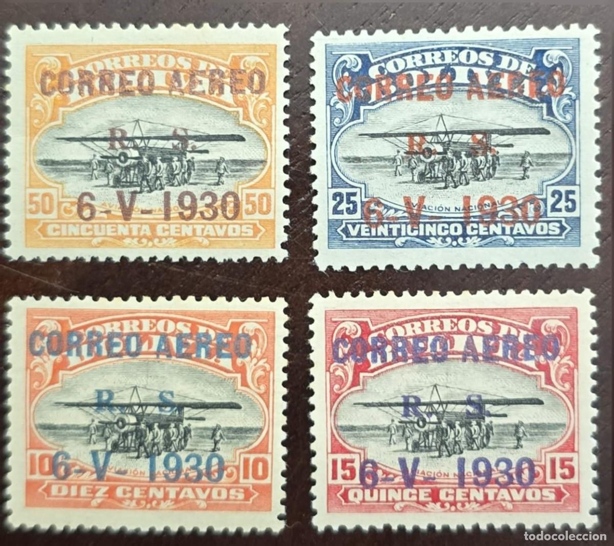 Sellos: O) 1930 BOLIVIA, AVIATION SCHOOL . NATIONA AVIATION SCHOOL ESTABLISHMENT, GRAF ZEPPELIN ISSUES, SURC