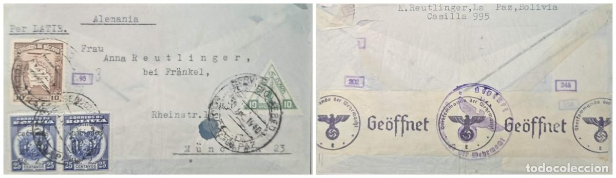 Sellos: O) 1940 BOLIVIA, VIA LATIS, GERMAN MILITARY CENSORSHIP &ndash; WORLD WAR II, ARMED FORCES HIGH COMMAND,