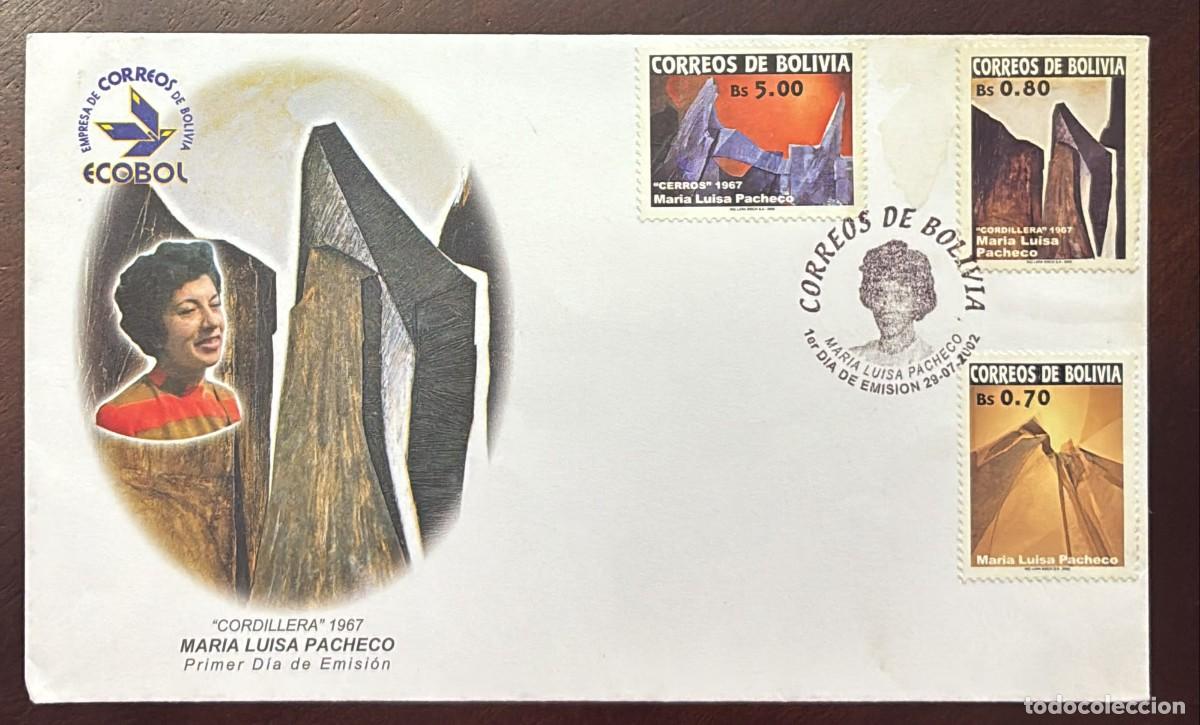 Sellos: TS.)2002, BOLIVIA, LA PAZ, FIRST DAY COVER, FEATURING A PRE-PRINTED COMMEMORATIVE ARTISTIC PORTRAIT