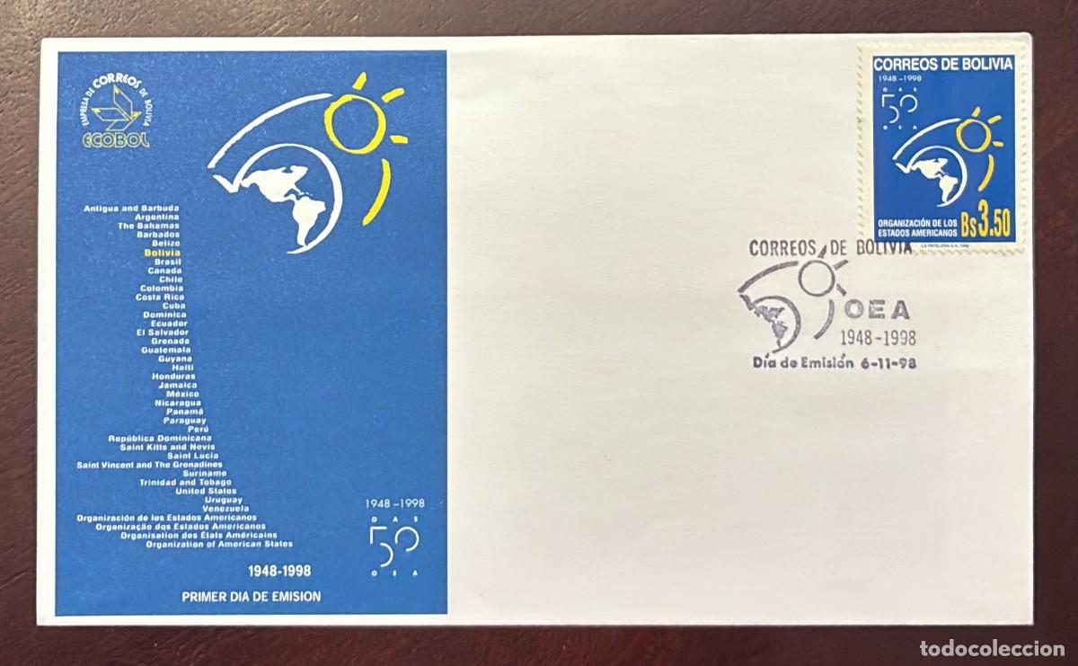 Sellos: TS.)1998, BOLIVIA, LA PAZ, FIRST DAY COVER, WITH A COMMEMORATIVE PRE-PRINTED DESIGN LISTING THE MEMB