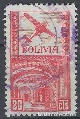 Sellos: BOLIVIA 1938 - PATIO DE LA CECA DE POTOS&Iacute;, A&Eacute;REO - USADO