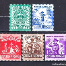 Sellos: 1955 INDONESIA YVERT 92/96 BOY SCOUTS JAMBOREE - MNH** NUEVOS SIN FIJASELLOS