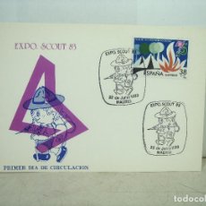 Sellos: TARJETA AÑO 1983 BOY SCOUT- EXPO 83 PRIMER DIA DE CIRCULACION-MADRID + SELLO. Lote 337920588