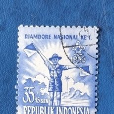 Sellos: SELLO USADO INDONESIA 1955 BOY SCOUTS. Lote 346602408