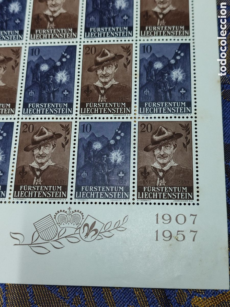 Sellos: Liechstenstein Scott Hoja sellos Centenario Boy Scouts - Foto 2