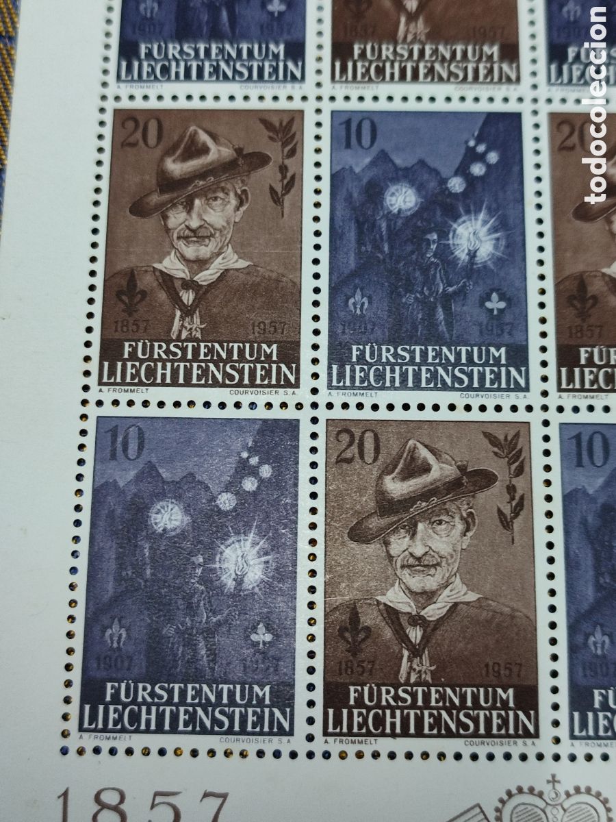 Sellos: Liechstenstein Scott Hoja sellos Centenario Boy Scouts - Foto 3