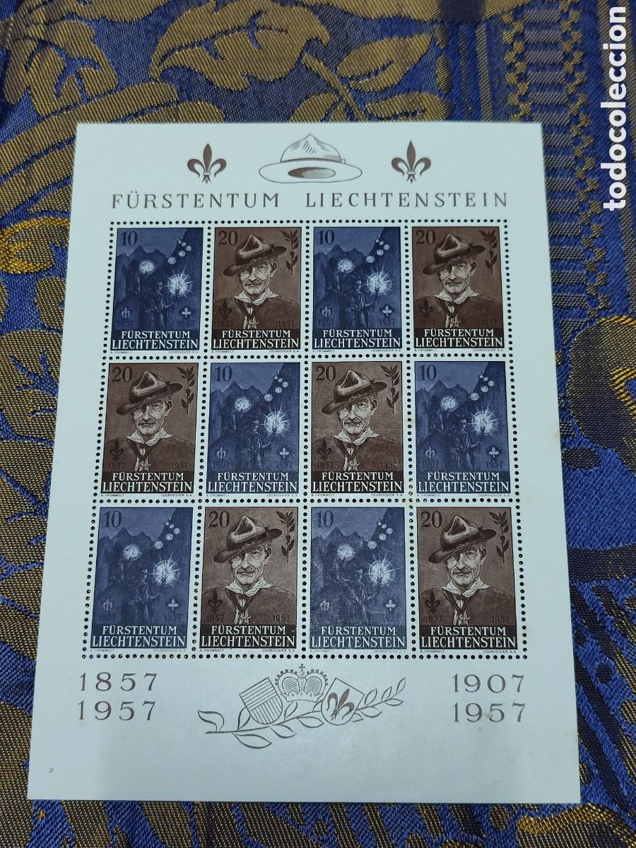 Sellos: Liechstenstein Scott Hoja sellos Centenario Boy Scouts - Foto 1