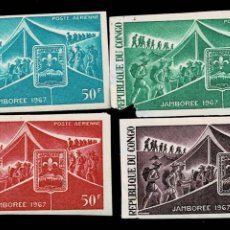 Sellos: F4-4 BOY SCOUTS REPUBLIQUE DU CONGO JAMBOREE 1967 POSTE AERIENNE PEQUEÑOS DEFECTOS VER