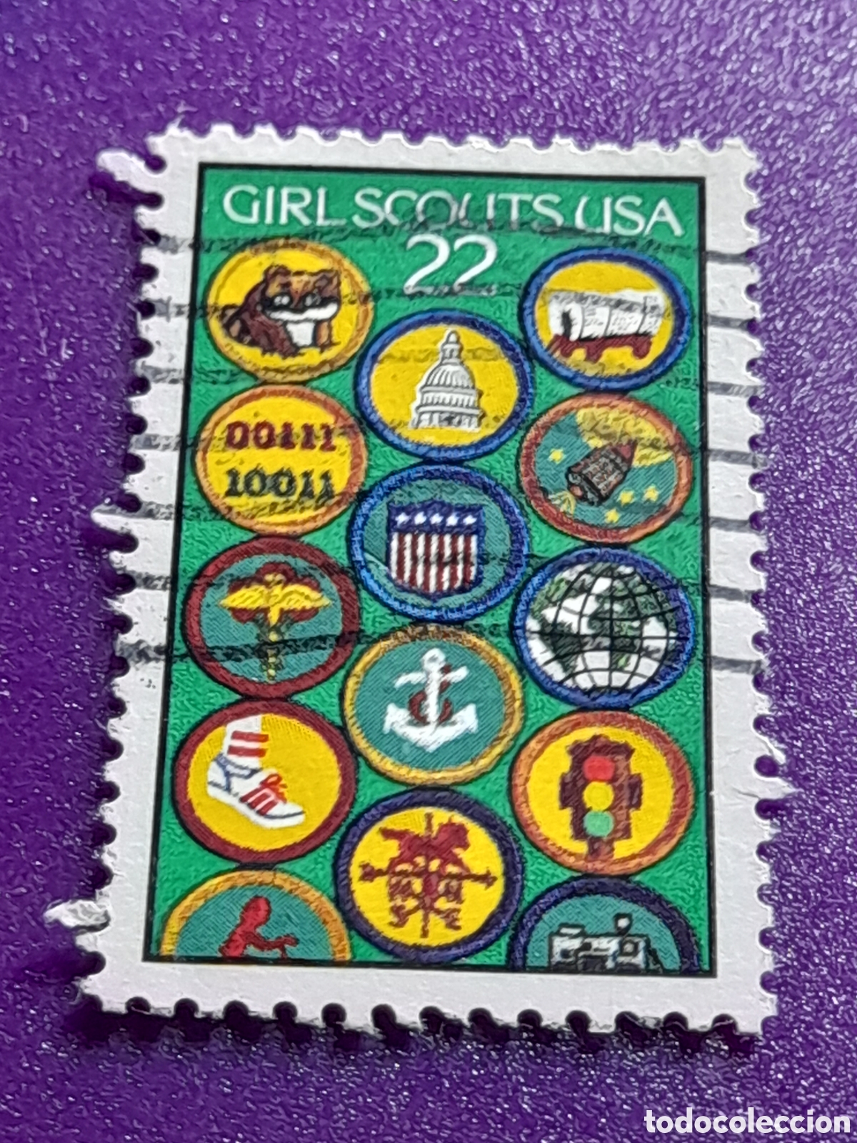 Sellos: Sello Estados Unidos mtdo 1987. 75Aniv Scouts femeninas. Organizaciones. Emblemas.