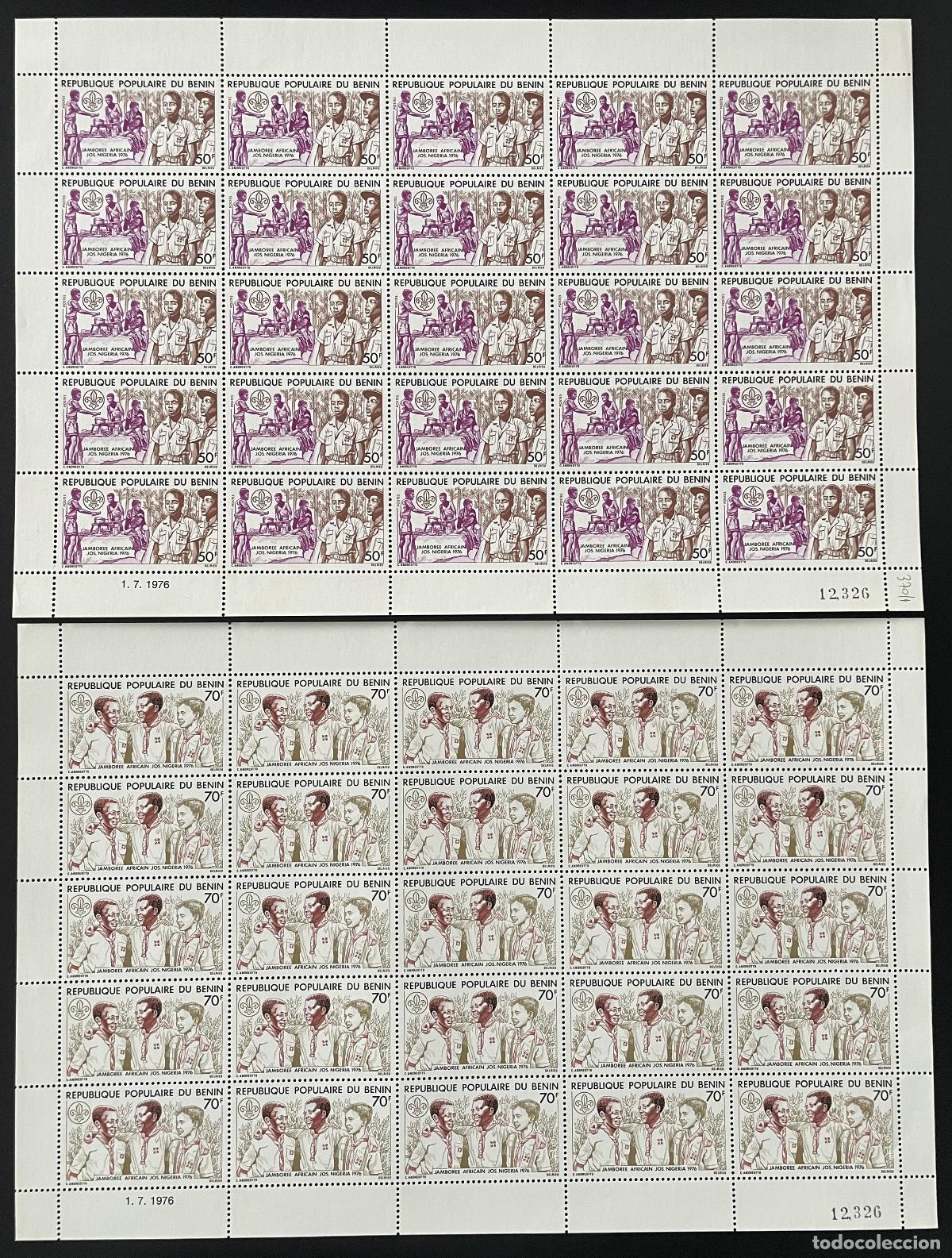 Sellos: Ben&iacute;n 1976 YT 370-371 tablero Jamboree Scouts scouting Pfadfinder