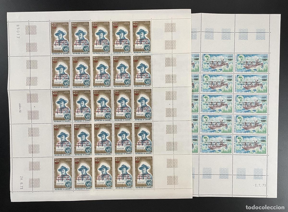 Sellos: Dahomey 1974 YT PA 213-214 surch tablon Scouting Jamboree Baden-Powell Panarab