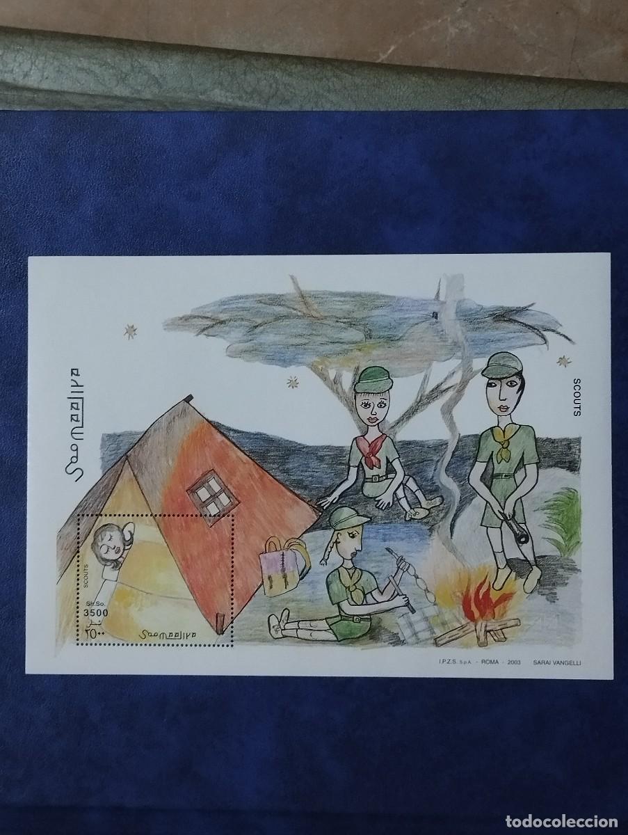 Sellos: 29.07/ Somalia 2003 Boy scouts. Bloque en nuevo
