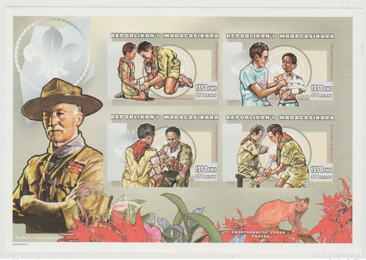 Sellos: Madagascar 1999 Mi.2338 -2341 Scouts Scouting Baden-Powell IMPERF ND