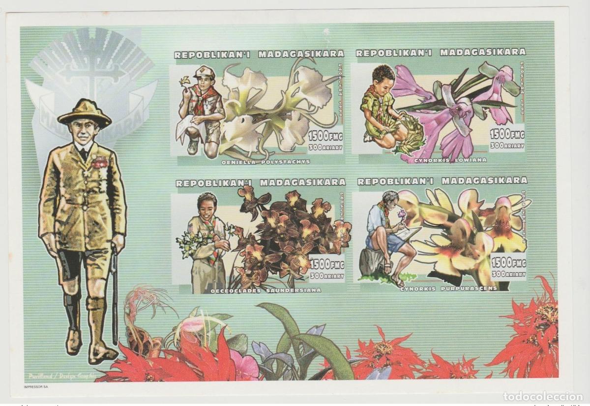 Sellos: Madagascar 1999 Mi. 2342 - 2345 Scouts Scouting Flowers FlowerSimperf ND