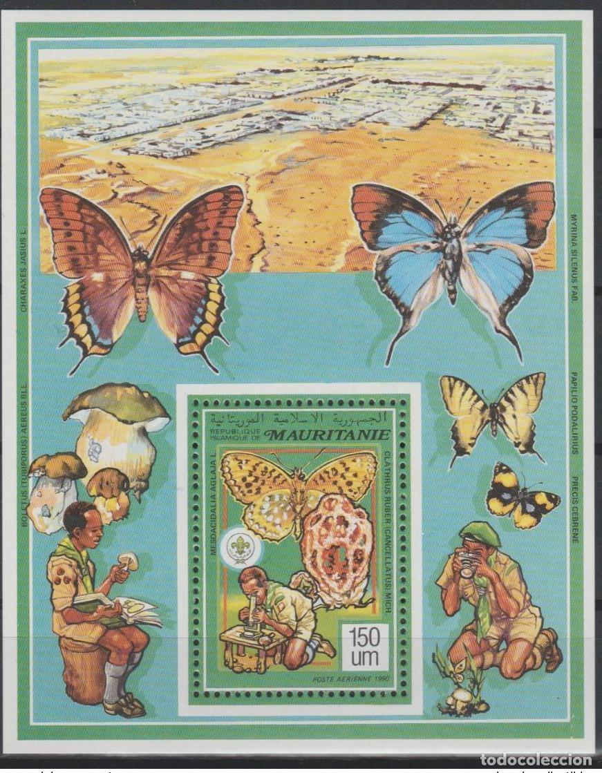 Sellos: Mauritania 1990/1991 Mi. No. 74 Scouting Scouts Pfadfinder Papillon Butterfly