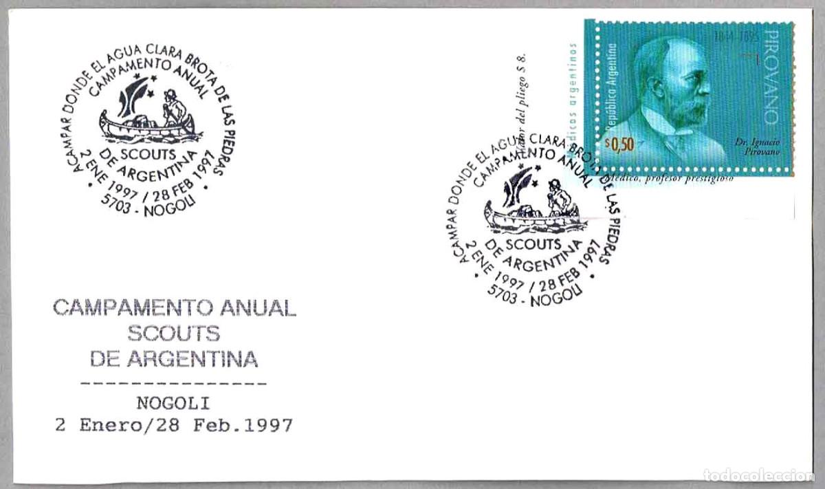 Sellos: Matasellos SCOUTS - CAMPAMENTO ANUAL SCOUTS DE ARGENTINA. Nogoli, Argentina, 1997