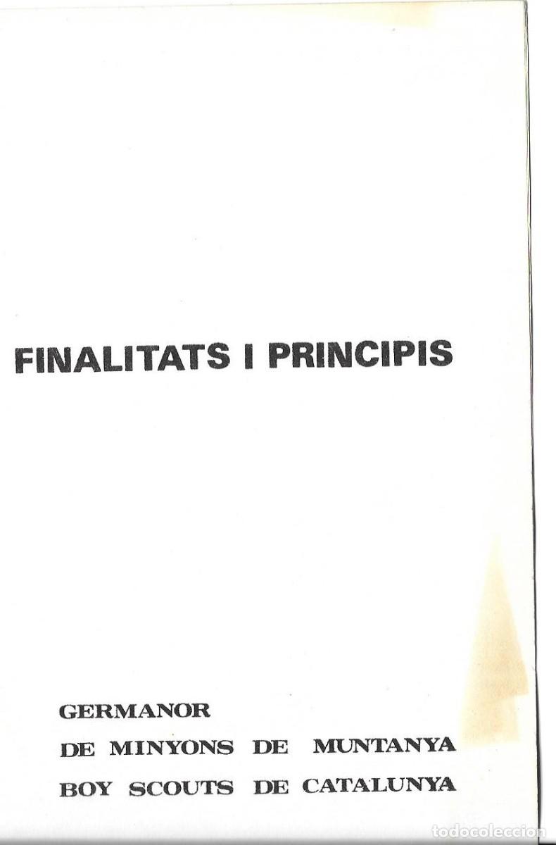 Sellos: &rdquo;Finalitats i pricipis&rdquo; Germanor de Minyons de muntanya. Boy Scouts de Catalunya. 1970