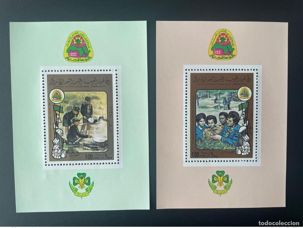 Sellos: Libia 1980 Mi. No. 46 - 47 14.&ordm; Jamboree Scout Pan&aacute;rabe Scouts Pfadfinder