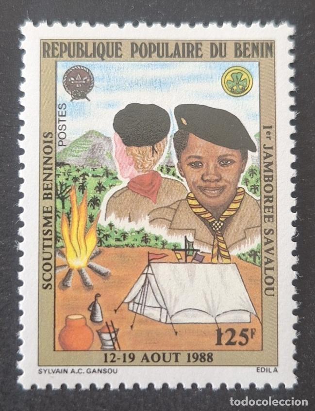 Sellos: Ben&iacute;n 1988 Mi. 466 Escultismo benin&eacute;s 1er Jamboree Savalou camping