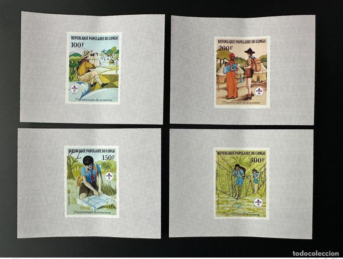 Sellos: Congo 1982 Mi. 859 - 862 Luxury Proof 75 aniversario del Movimiento Scout