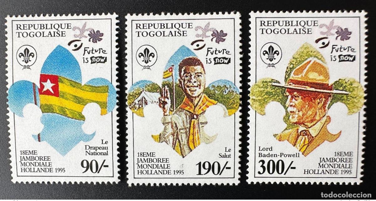Sellos: Togo 1995 Mi. 2273 - 2275 18&ordm; Jamboree Mundial Holland Scouts Baden-Powell