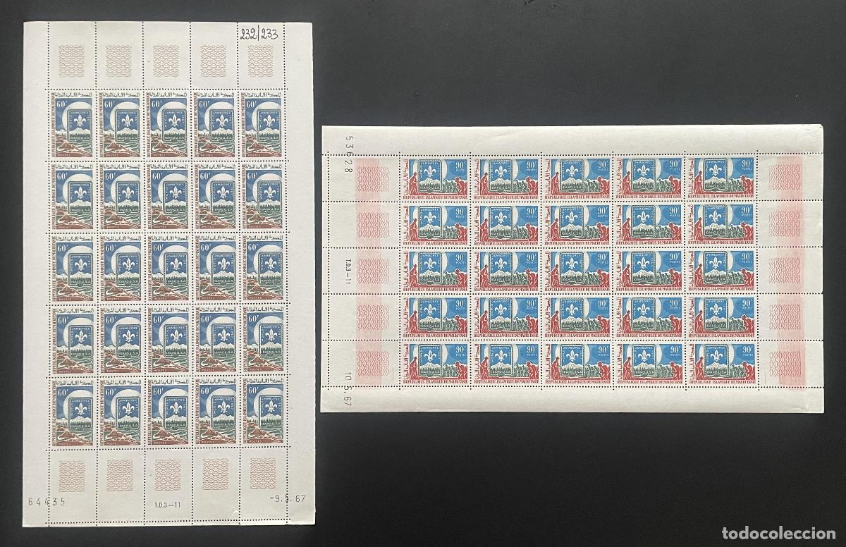 Sellos: Mauritania 1967 YT 232-233 bloque Jamboree escultismo Idaho USA