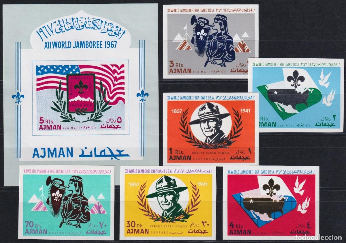 Selos: F-EX64636 SOUTH ARABIA AJMAN MNH 1967 IMPERF BOYS SCOUT JAMBOREE BADEM POWELL.