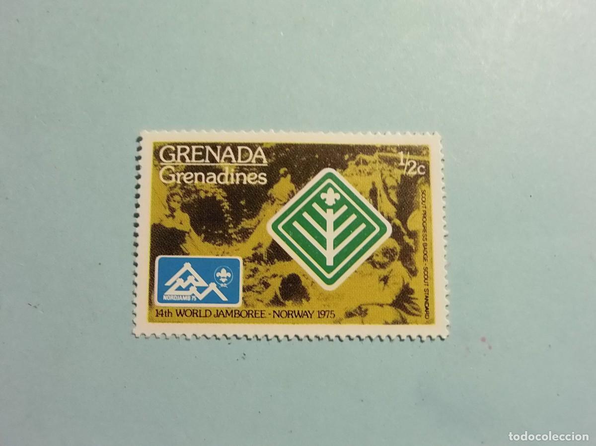 Sellos: GRENADA 1975 - 14 JAMBOREE SCOUT MUNDIAL EN NORUEGA - INSIGNIA DE PROGRESO SCOUT - NUEVO.