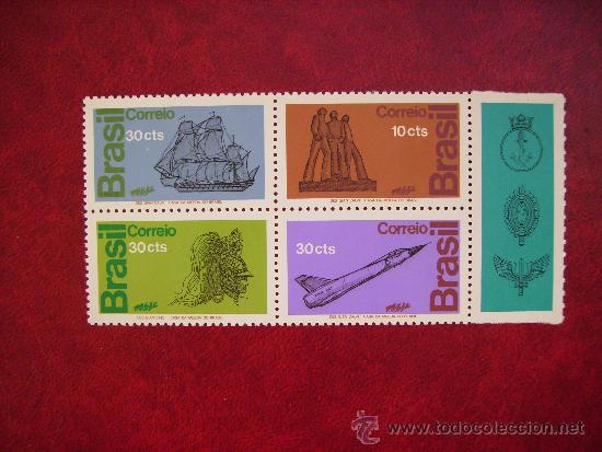Sellos: SERIE EN BLOQUE DE BRASIL-BARCOS-ESPACIO ETC. - Foto 1
