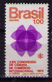 Sellos: BRASIL 1973 - CAMARAS DE COMERCIO - YVERT N&ordm; 1045 - Foto 1