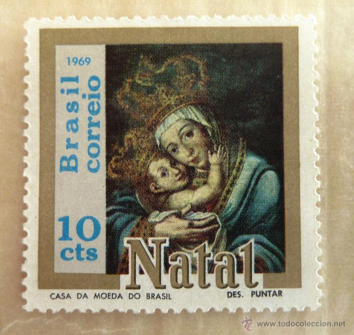 Sellos: SELLOS BRASIL 1969. NAVIDAD. NUEVO. - Foto 1