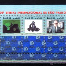 Sellos: BRASIL HB 80** - AÑO 1989 - 20º BIENAL INTERNACIONAL DE ARTE DE SAO PAULO - PINTURA. Lote 53013008