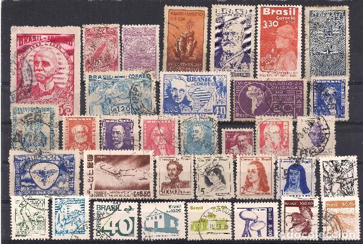 Briefmarken: BRASIL - LOTE 34 SELLOS DIFERENTES - NUEVO Y USADO