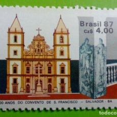 Sellos: BRASIL 1987,400 ANOS DO CONVENTO DE S. FRANCISCO.. Lote 190611777